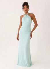Samaria Halter Maxi Dress Blue