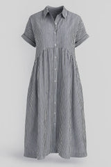 Chic Women'S Midi Dress With Handy Pockets