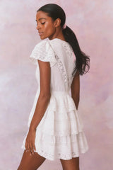 Binselle Flutter Sleeve Mini Dress