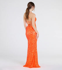 Lottie Sequin Lace-Up Mermaid Dress