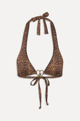 x BELLA HADID Frank Halter Bikini Top - Lucky Leopard